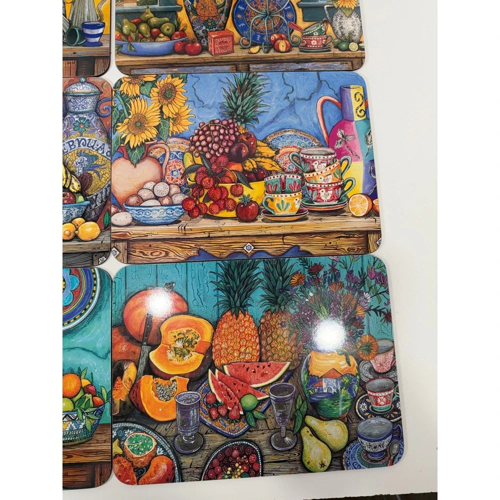 Jason Placemats Set 6 Mediterranean Still Life Art Sorina Cork Back New Zealand